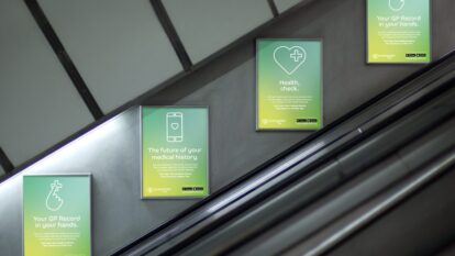 Brand campaign posters in London underground