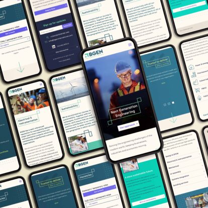 BGEN mobile website screens